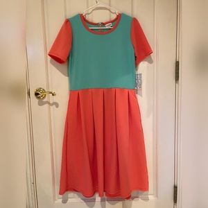 Mint and Coral Lularoe Amelia Large